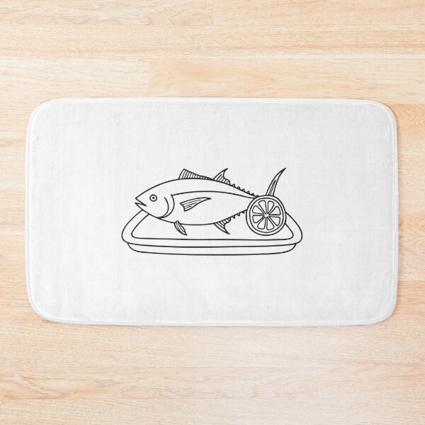 Item preview, Tuna Fish Beside Lemon Slice on Tray designed and sold by rasagamastore.