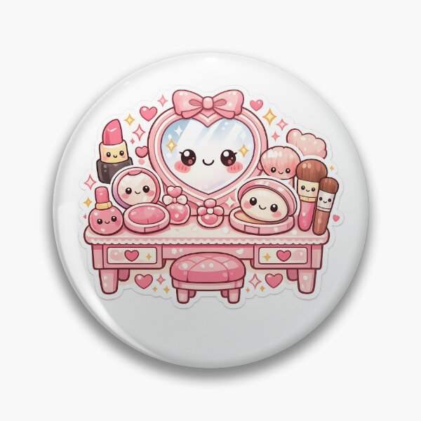 Item preview, Cute Vanity Table Sticker Kawaii Soft Girl Aesthetic for Makeup Lovers & Beauty Enthusiasts designed and sold by CutePrintCorner.