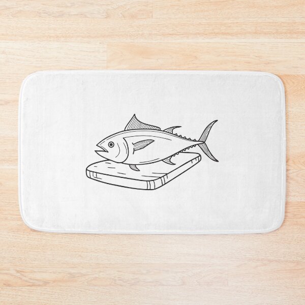 Item preview, Tuna Fish on Wooden Chopping Board designed and sold by rasagamastore.