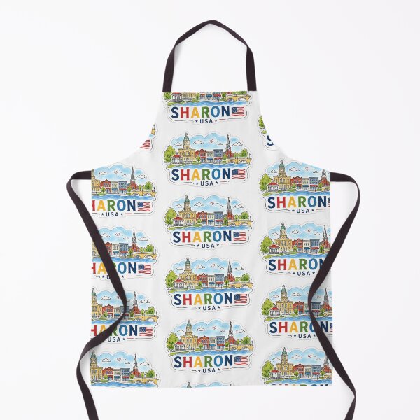 Item preview, Sharon USA Cute One-Line Skyline Label Label Text SHARON USA designed and sold by PaintMeWorld.