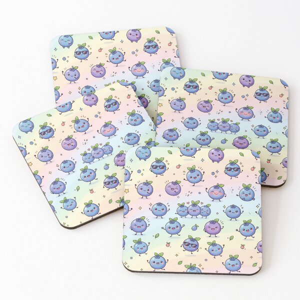 Item preview, Super Cute Kawaii Blueberries designed and sold by FunFitsFactory.