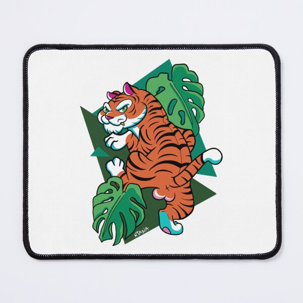Item preview, Sneaky Tiger Crouching in Jungle Leaves Tattoo Art designed and sold by ARTBYKTANA.