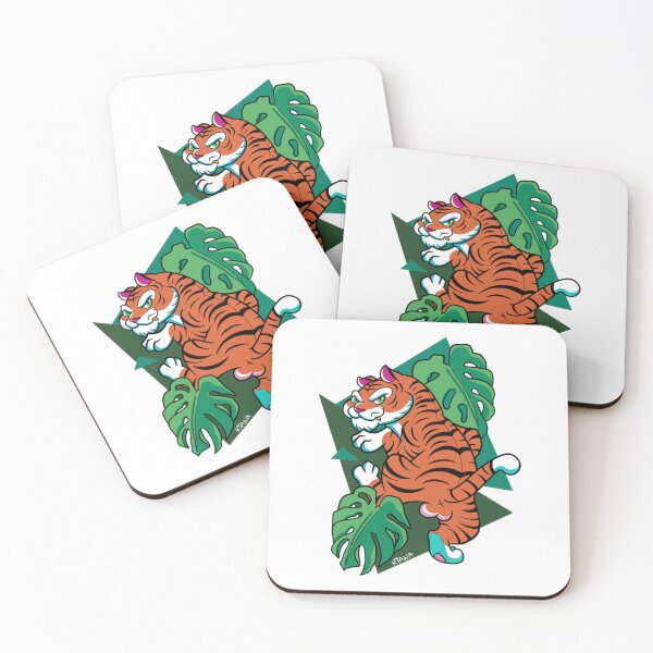 Item preview, Sneaky Tiger Crouching in Jungle Leaves Tattoo Art designed and sold by ARTBYKTANA.