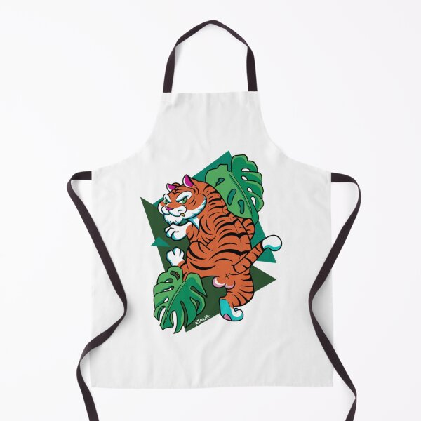 Item preview, Sneaky Tiger Crouching in Jungle Leaves Tattoo Art designed and sold by ARTBYKTANA.