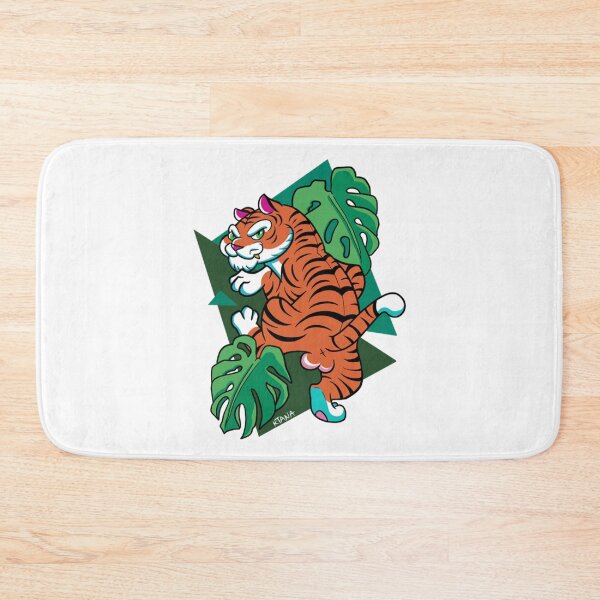 Item preview, Sneaky Tiger Crouching in Jungle Leaves Tattoo Art designed and sold by ARTBYKTANA.