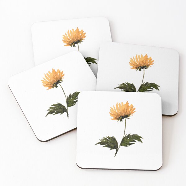 Item preview, Yellow Marigold Watercolor Flower Botanical Art Print designed and sold by Little Bloom Studio.
