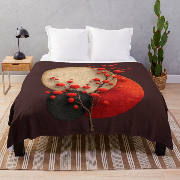 Item preview, Minimalist Red Berries on Abstract Circles designed and sold by colorful-white.