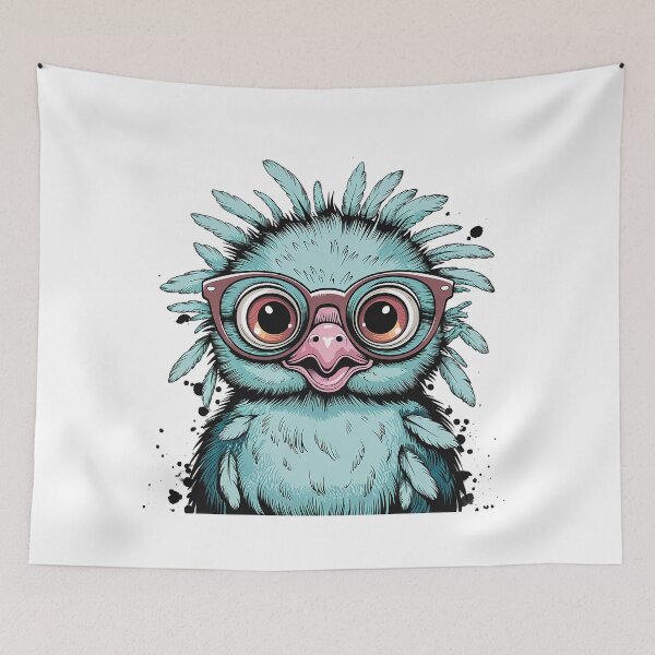 Item preview, Stay Curious Bird | Cute Nerdy Bird with Glasses Watercolor Illustration designed and sold by Cool-cat-art.