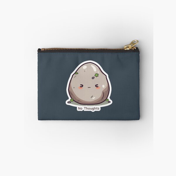 Item preview, No Thoughts Cute Rock Sticker | Empty Head Kawaii Meme Design designed and sold by magiquecreations.