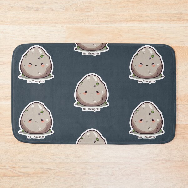 Item preview, No Thoughts Cute Rock Sticker | Empty Head Kawaii Meme Design designed and sold by magiquecreations.