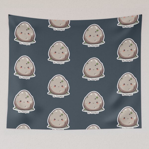 Item preview, No Thoughts Cute Rock Sticker | Empty Head Kawaii Meme Design designed and sold by magiquecreations.