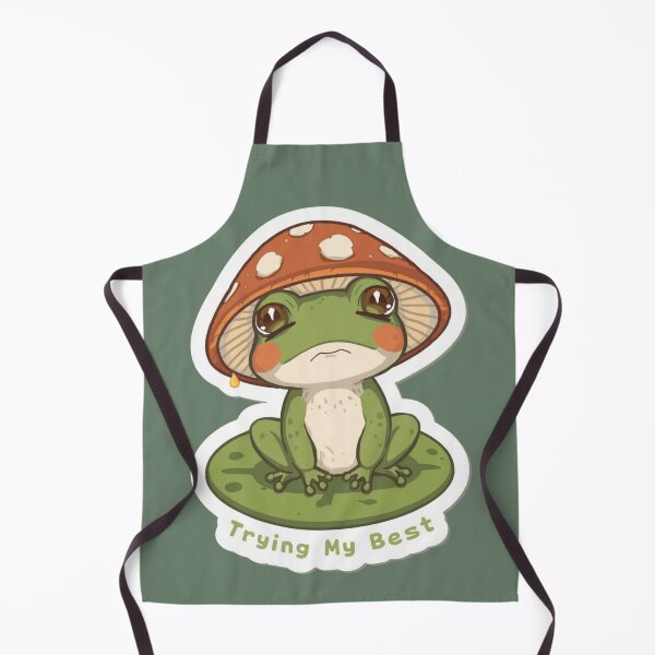 Item preview, Trying My Best Frog Mushroom Sticker | Cute Cottagecore Frog | Whimsical Kawaii Frog Meme designed and sold by magiquecreations.