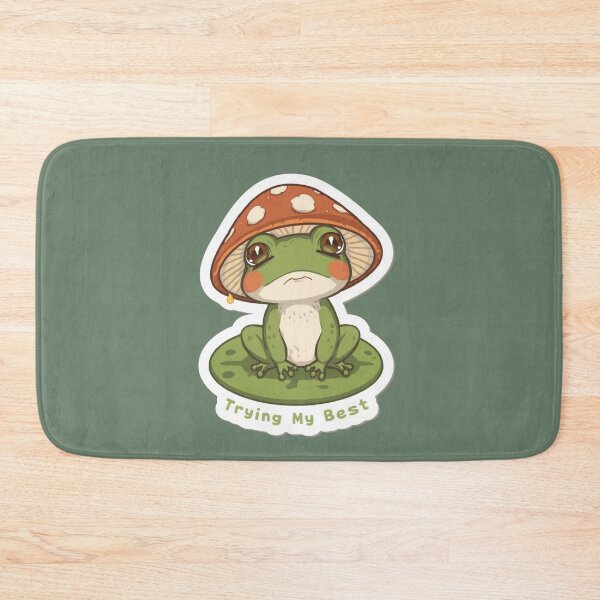 Item preview, Trying My Best Frog Mushroom Sticker | Cute Cottagecore Frog | Whimsical Kawaii Frog Meme designed and sold by magiquecreations.