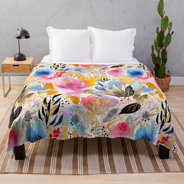 Item preview, Abstract Floral Pattern In Blues, Yellow And Pinks designed and sold by DEC02.