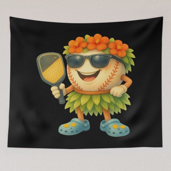 Item preview, Cute Pickleball Mascot | Tropical Cartoon Style | Pickleball Players & Beach Lovers | Funny Sports Graphic designed and sold by Teetreasure2.