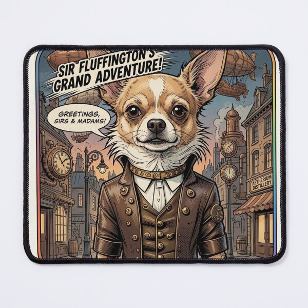 Item preview, Sir Fluffington Steampunk Chihuahua Dog Comic Art designed and sold by KabronX.
