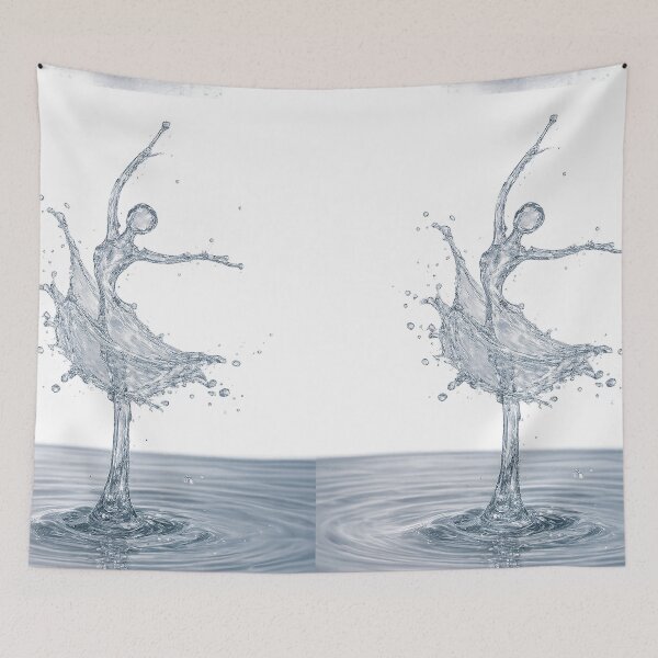 Item preview, Water Ballet Splash Dancer Wall Art Print, Liquid Motion Photography, Elegant Water Drop Sculpture, Modern Minimalist Decor designed and sold by Hookesmode.
