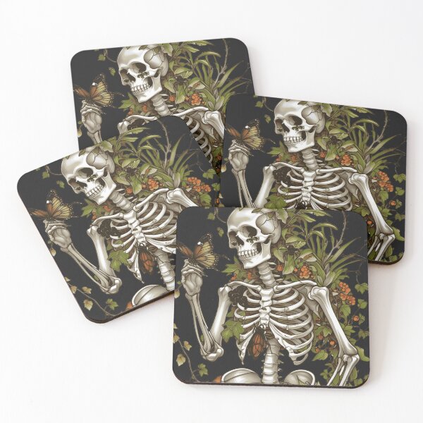 Aperçu de l'œuvre Bones and Botany- Cottagegoth Skeleton Life After Death Nature and Bones Illustration créée et vendue par L&L.