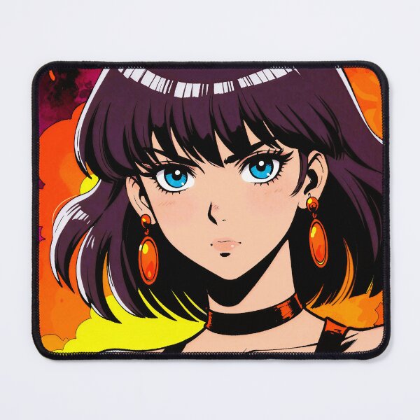 Item preview, Retro Anime Girl - Fire & Smoke Portrait designed and sold by KissedAura.