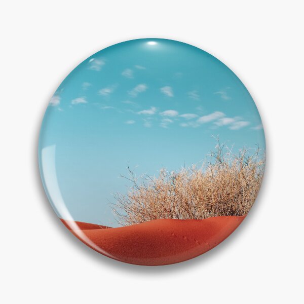 Item preview, Red Desert Sand With Dusty Bush and Blue Sky Art Photo designed and sold by DEC02.