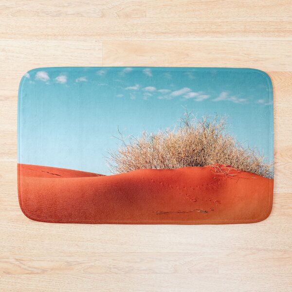 Item preview, Red Desert Sand With Dusty Bush and Blue Sky Art Photo designed and sold by DEC02.