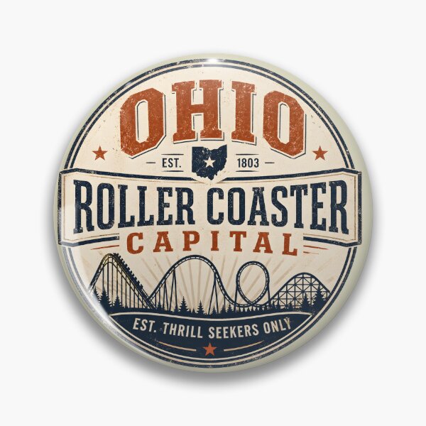 Item preview, Ohio Roller Coaster Capital | Vintage Thrill Ride Emblem designed and sold by Coaster Culture Industries.