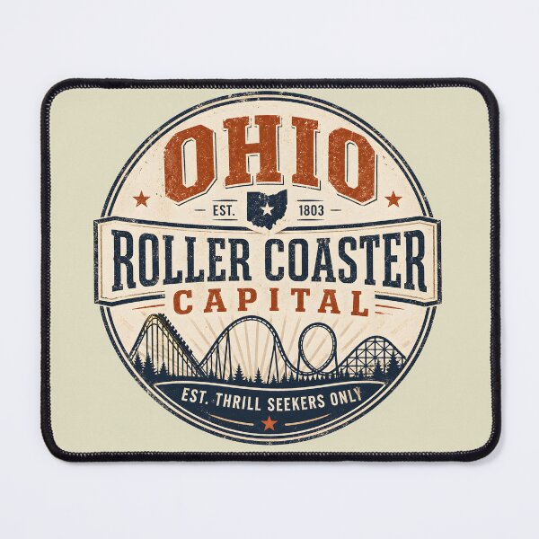Item preview, Ohio Roller Coaster Capital | Vintage Thrill Ride Emblem designed and sold by Coaster Culture Industries.
