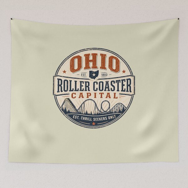 Item preview, Ohio Roller Coaster Capital | Vintage Thrill Ride Emblem designed and sold by Coaster Culture Industries.
