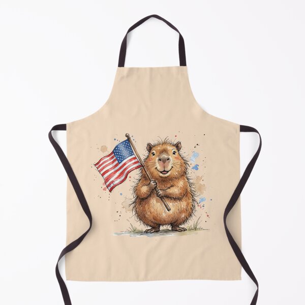 Item preview, Cute Watercolor Capybara with American Flag USA 250 Art designed and sold by BreezifyDesignStudio.