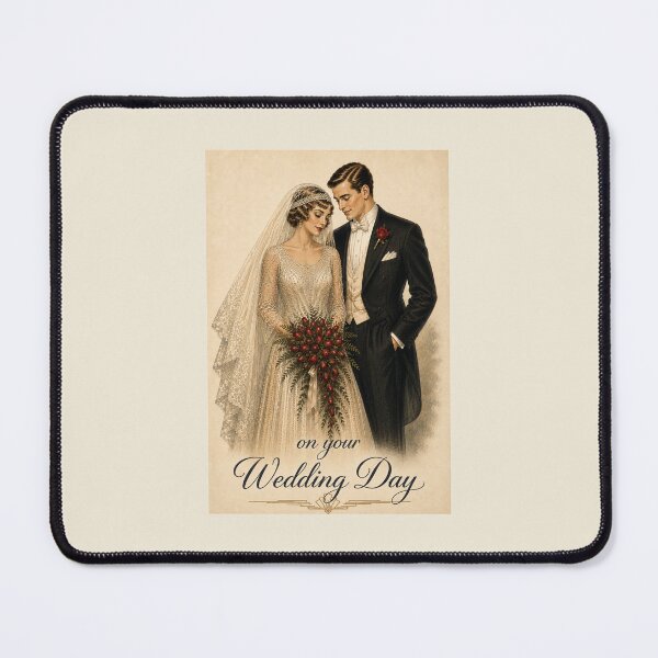Item preview, On Your Wedding Day – 1920s Art Deco Wedding Card designed and sold by Novel Works Studio.
