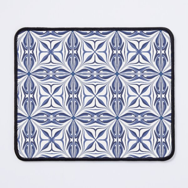 Item preview, Blue Four-Petal Flower Geometric Tile Pattern designed and sold by Nicha Studio.