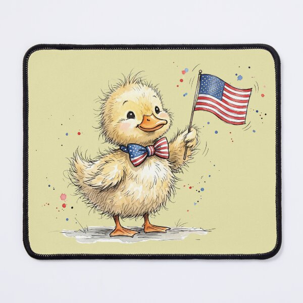 Item preview, Cute Watercolor Duckling with American Flag and Bow Tie designed and sold by BreezifyDesignStudio.