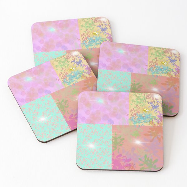 Item preview, Abstract colorful pastel background collage with four different patterns and lens flare. designed and sold by AjjimaJKM.