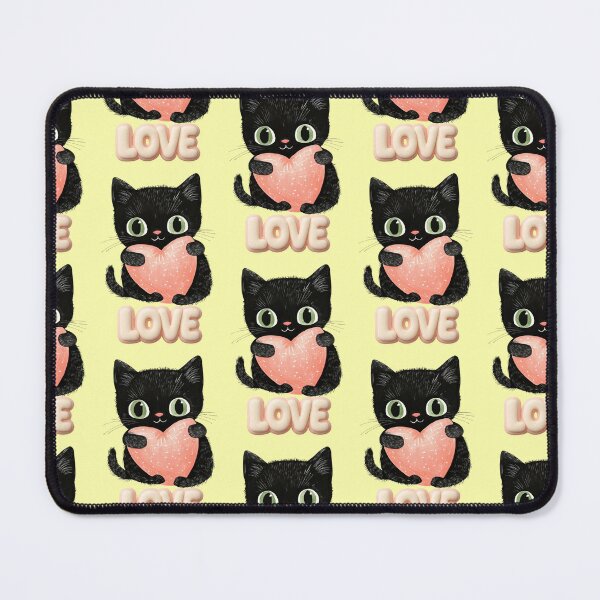 Item preview, Black cat holds big heart. Love quote. designed and sold by Mauswohn.
