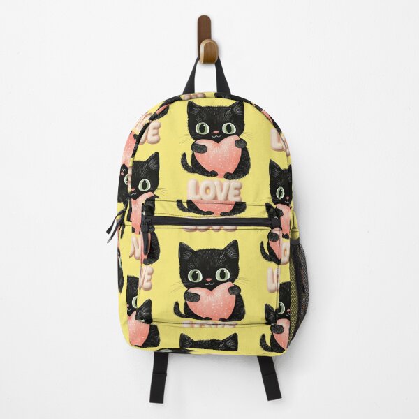 Item preview, Black cat holds big heart. Love quote. designed and sold by Mauswohn.
