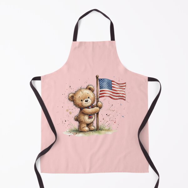 Item preview, Cute Watercolor Teddy Bear holding American Flag USA 250 designed and sold by BreezifyDesignStudio.