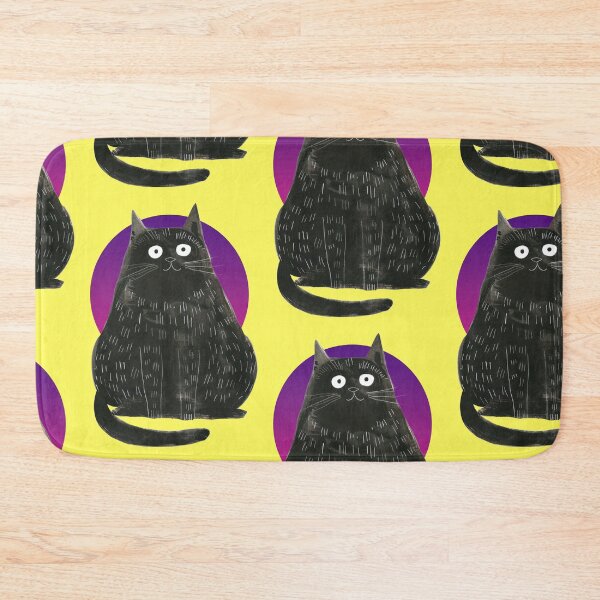 Item preview, Black cat with large eyes against a purple moon designed and sold by Mauswohn.