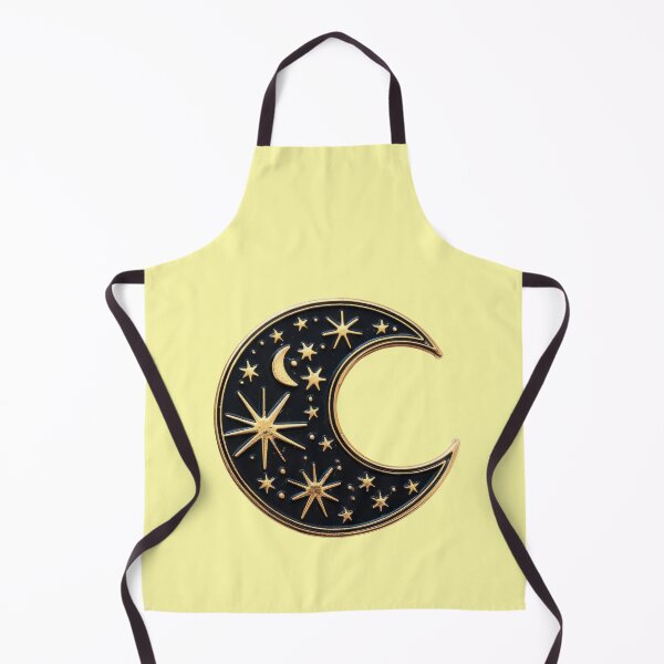 Item preview, Golden crescent moon with starry sky in vintage style designed and sold by Mauswohn.