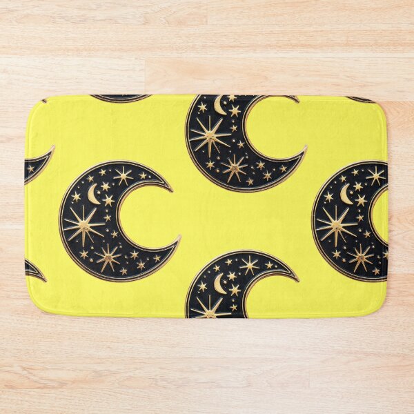 Item preview, Golden crescent moon with starry sky in vintage style designed and sold by Mauswohn.