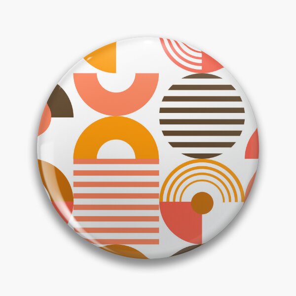 Item preview, Mid-Century Modern Bauhaus Orange, Mustard, And Brown Geometric designed and sold by DEC02.