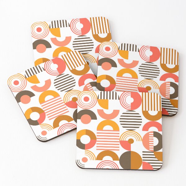Item preview, Mid-Century Modern Bauhaus Orange, Mustard, And Brown Geometric designed and sold by DEC02.