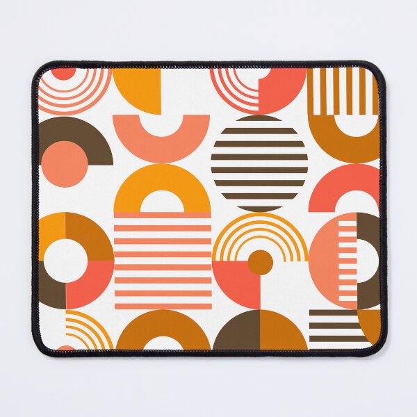 Item preview, Mid-Century Modern Bauhaus Orange, Mustard, And Brown Geometric designed and sold by DEC02.