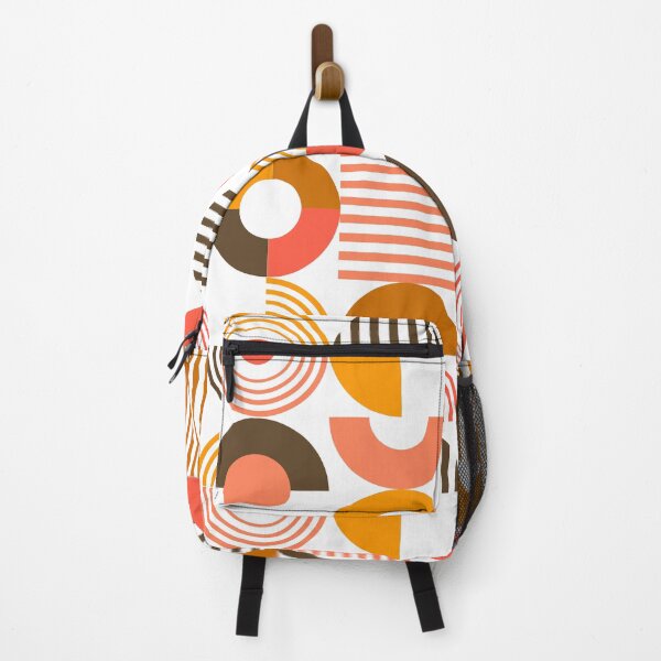 Item preview, Mid-Century Modern Bauhaus Orange, Mustard, And Brown Geometric designed and sold by DEC02.