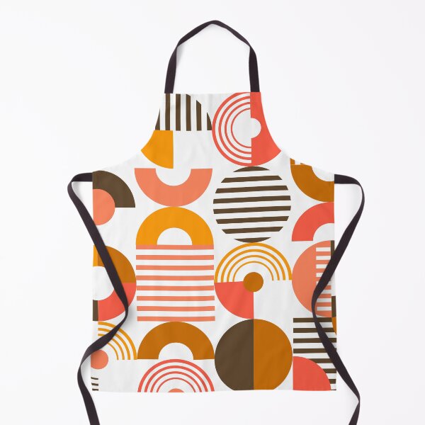 Item preview, Mid-Century Modern Bauhaus Orange, Mustard, And Brown Geometric designed and sold by DEC02.