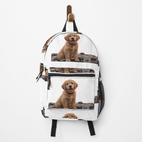 Item preview, Golden Retriever Puppy Camping Wall Art, Cute Dog Photography Print, Adventure Awaits Decor, Cozy Pet Lover Gift designed and sold by Hookesmode.