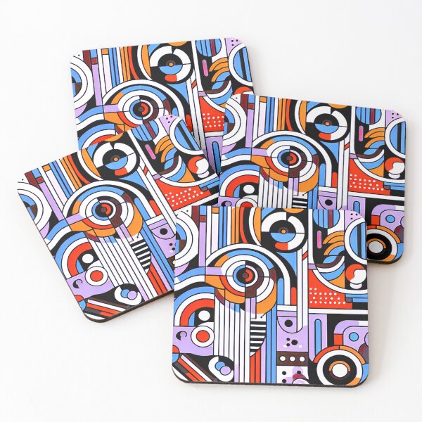 Item preview, Mid-Century Modern Blue And Lilac Geometric Pattern designed and sold by DEC02.