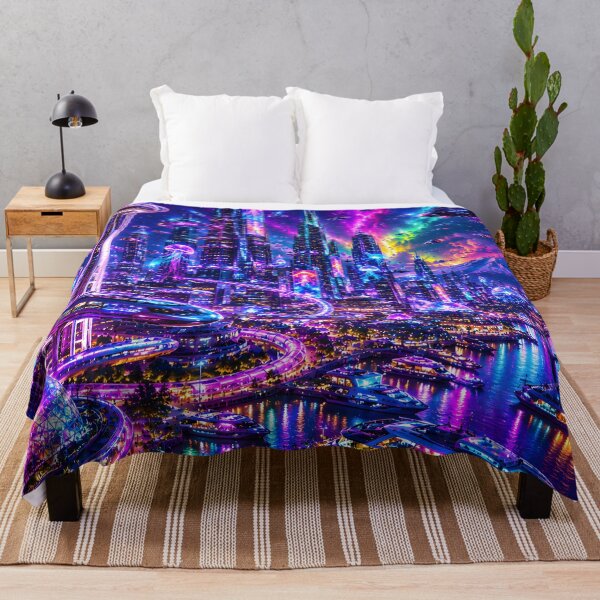 Item preview, Seattle 3026: Futuristic Neon Night Cityscape | Cyberpunk Space Needle Skyline designed and sold by RockyLambda.