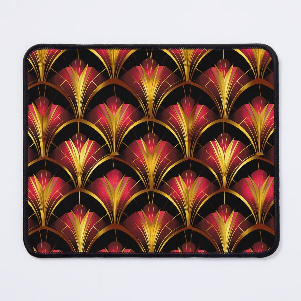 Item preview, Ruby-Red Hues And Golden Art Deco Pattern designed and sold by DEC02.