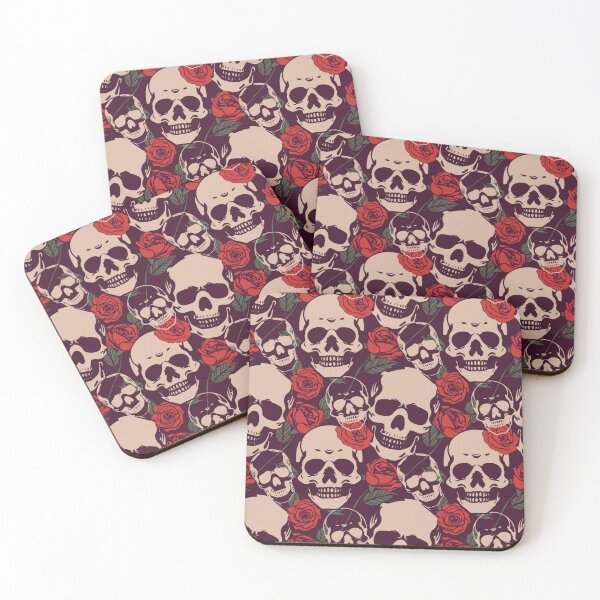 Item preview, skull and roses pattern designed and sold by pksart1.