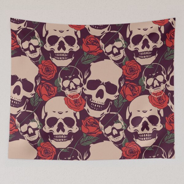 Item preview, skull and roses pattern designed and sold by pksart1.
